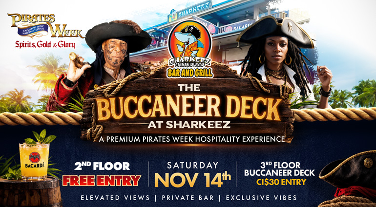 The Buccaneer Deck at Sharkeez | Saturday, November 14th
