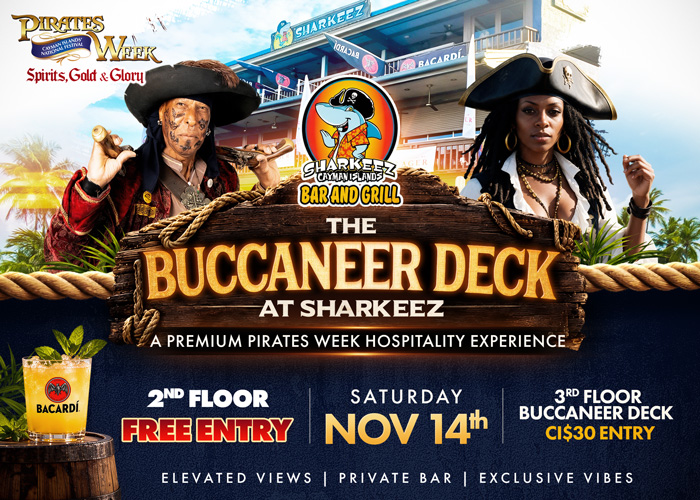 The Buccaneer Deck at Sharkeez | Saturday, November 14th